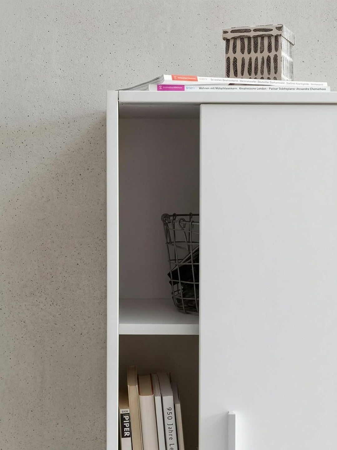 Aktenschrank WL5.817 Holz 60 x 107,5 x 28,5 cm Weiss | Design Mehrzweckschrank | Büroschrank Modern