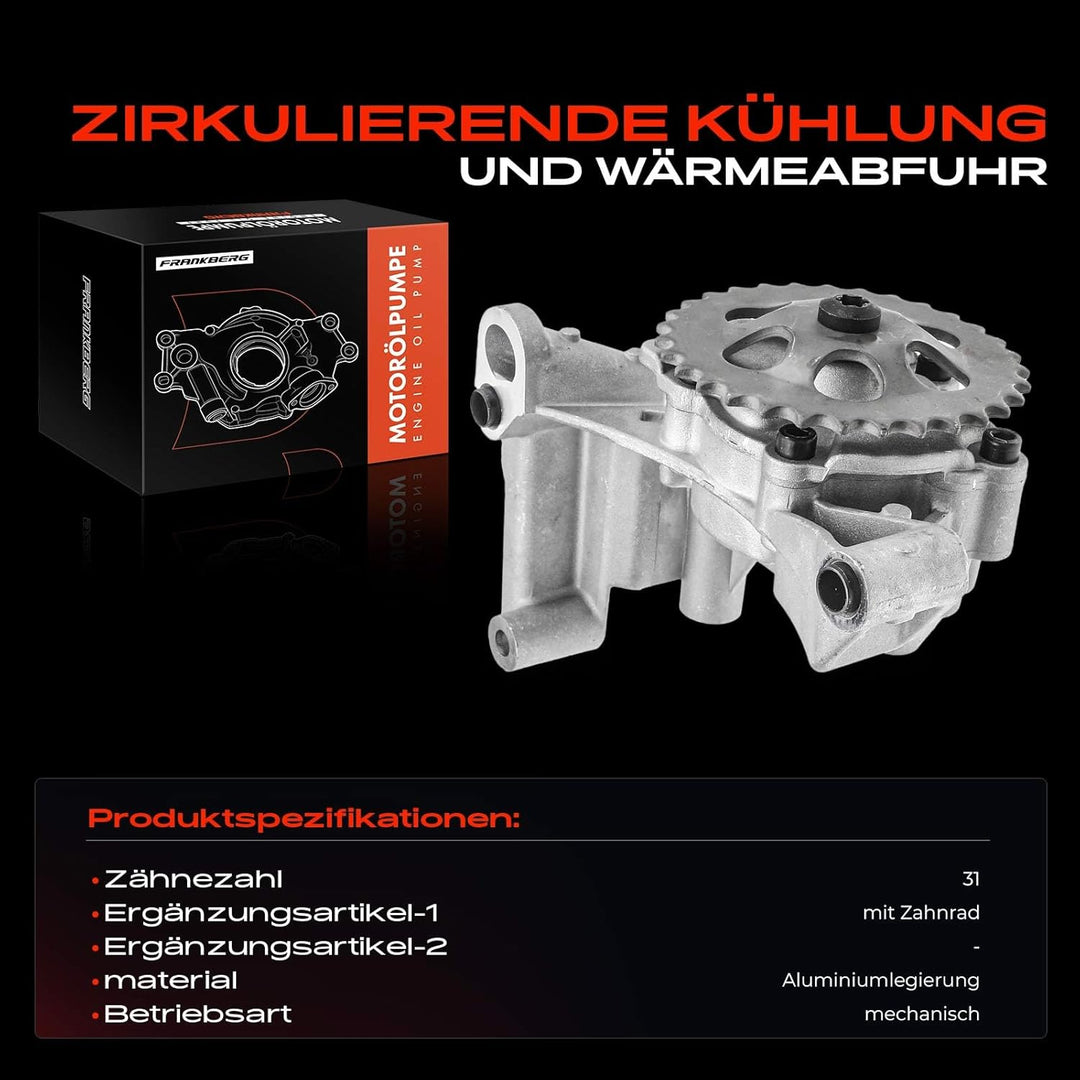 Frankberg Ölpumpe Kompatibel mit A4 2000-2004 A6 2001-2005 A.l.h.a.m.b.r.a 2002-2008 Octavia I 2002-