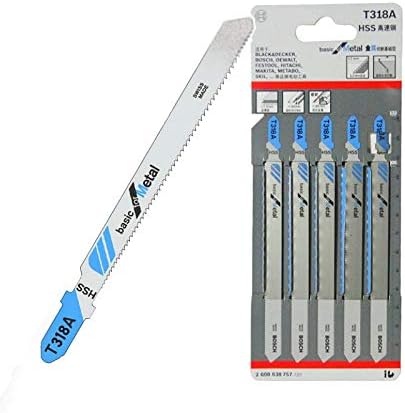 Bosch 5x Stichsägeblatt T 318 A Basic for Metal (für Stahlrohre & -profile, dünnwandig, Professional
