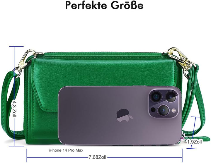 nuoku Geldbörse Damen mit RFID, Kleine Portemonnaie Damen mit Kreditkarten Etuis, Handytasche zum Um