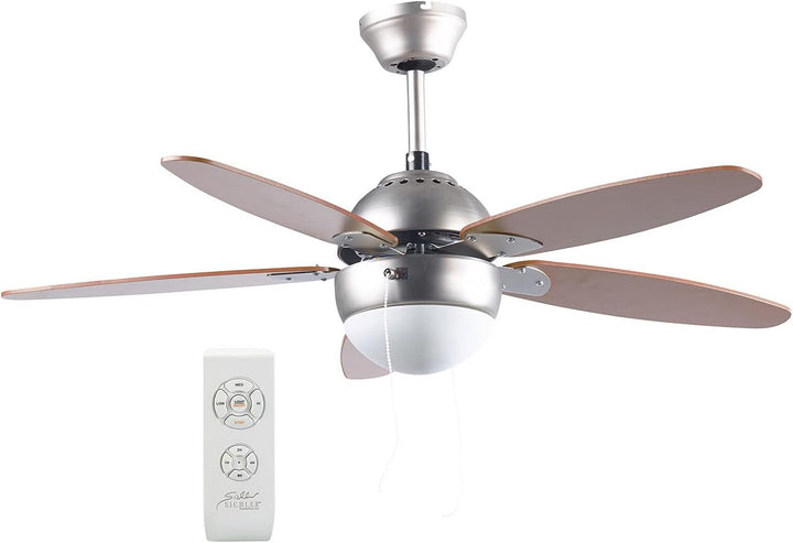 Sichler Haushaltsgeräte Ventilator Sommer Winter: Deckenventilator VT-597 m. Holzflügeln, Beleuchtun