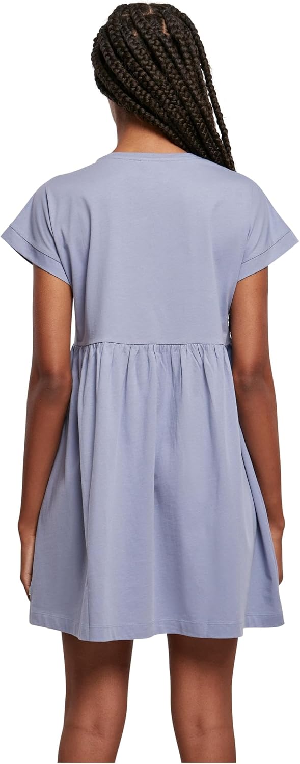 Urban Classics Damen Kleid Ladies Organic Empire Valance Tee Dress, Volantkleid für Frauen, Loose Fi