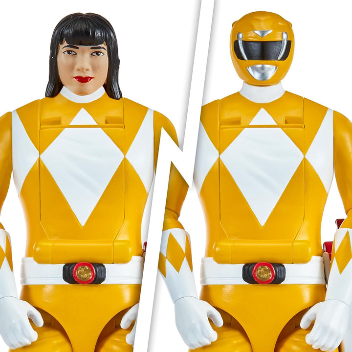 Power Rangers - Auto-Morphin, 2-in-1-Figur mit Gelenken, 15 cm, gelber Ranger – Trini Kwan, für Kind