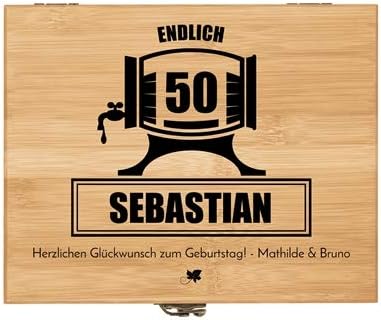 Maverton Weinöffner-Set personalisiert Weinset Sommelier Set - Geschenkbox Holzbox + 8er Weinzubehör