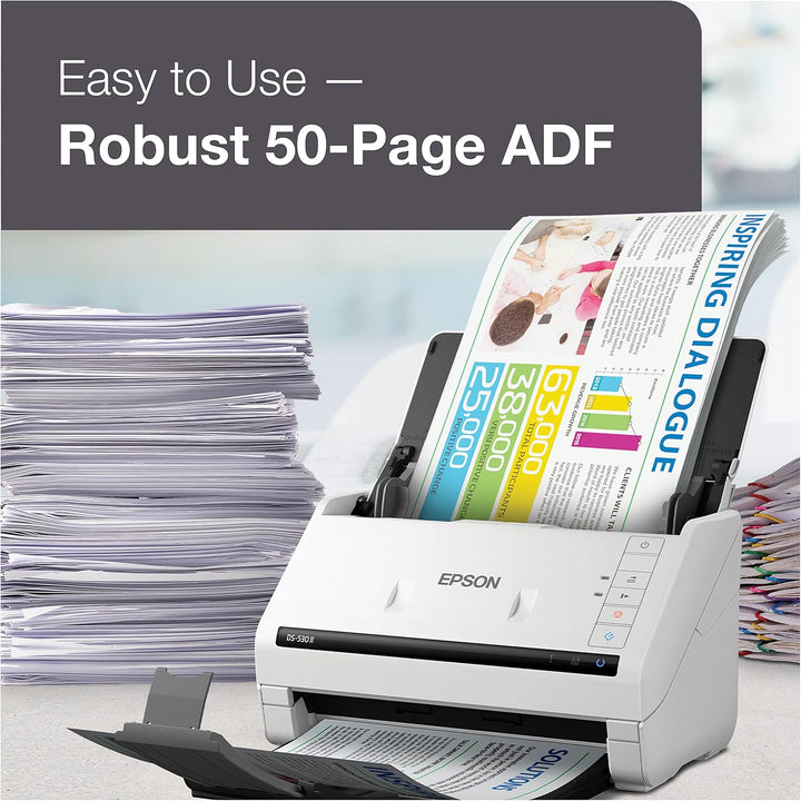 Epson DS-530 II Farb-Duplex-Dokumentenscanner für PC und Mac mit Vorlageneinzug, automatischer Dokum