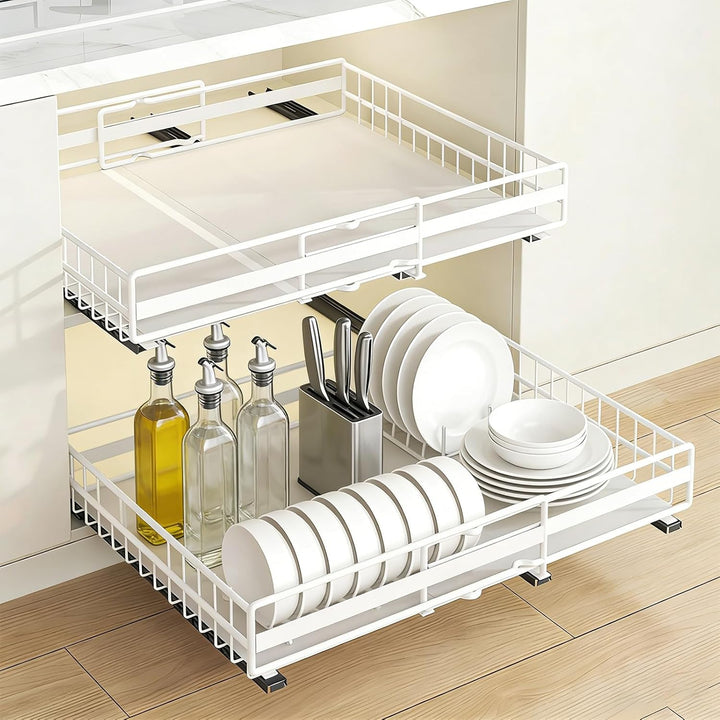 LANTUS Unterschrank für Spüle, ausziehbar, stapelbar, Regale für Schrank, Küche, Badezimmer, (31 – 4