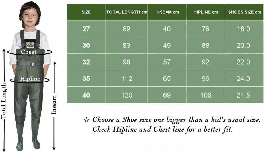 Croch Wathose für Kinder wasserdicht mit Gummi Stiefel ideale Angelhose und Watthose Kinderwathose 3