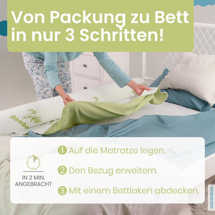 BANBALOO Bamboo- Sicherheitsbarriere für Kinderbetten Absturzsicherung für Kinder. Rutschfestes Scha