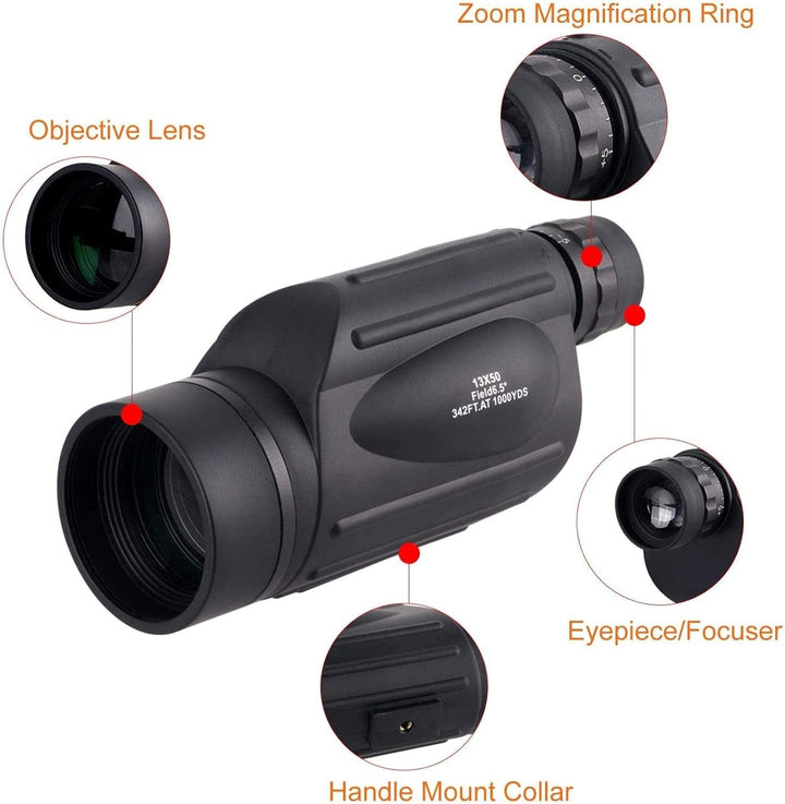 Monokular-Teleskop für Erwachsene – 13 x 50 High Power HD Optik Zoom Monokular Teleskop für Smartpho