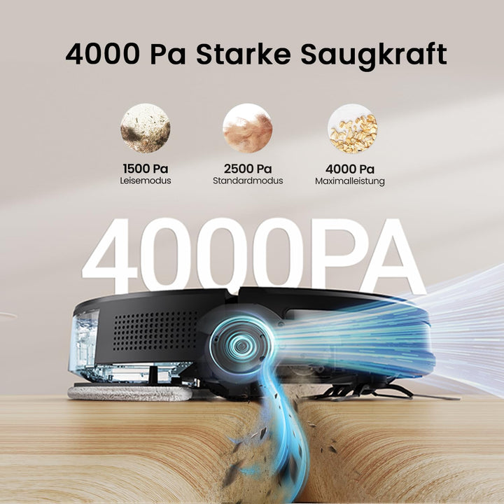 Vexilar W7 Saugroboter mit Wischfunktion 3 in 1, Staubsauger Roboter mit Anti-Haar-Wicklungs-Saugdüs
