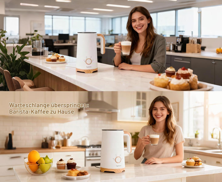 Elektrischer Milchaufschäumer, Automatischer Warm- und Kaltschaumbereiter und Milchwärmer (4-in-1) m