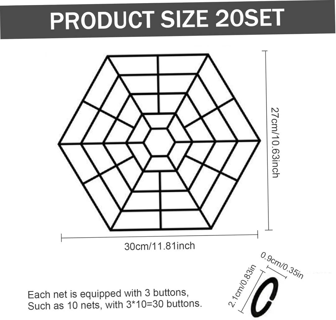 20pcs/Sets hexagonales Teichnetz, schwimmende Nylon -Teichabdeckung für Koi -Teiche und Outdoor -Fis