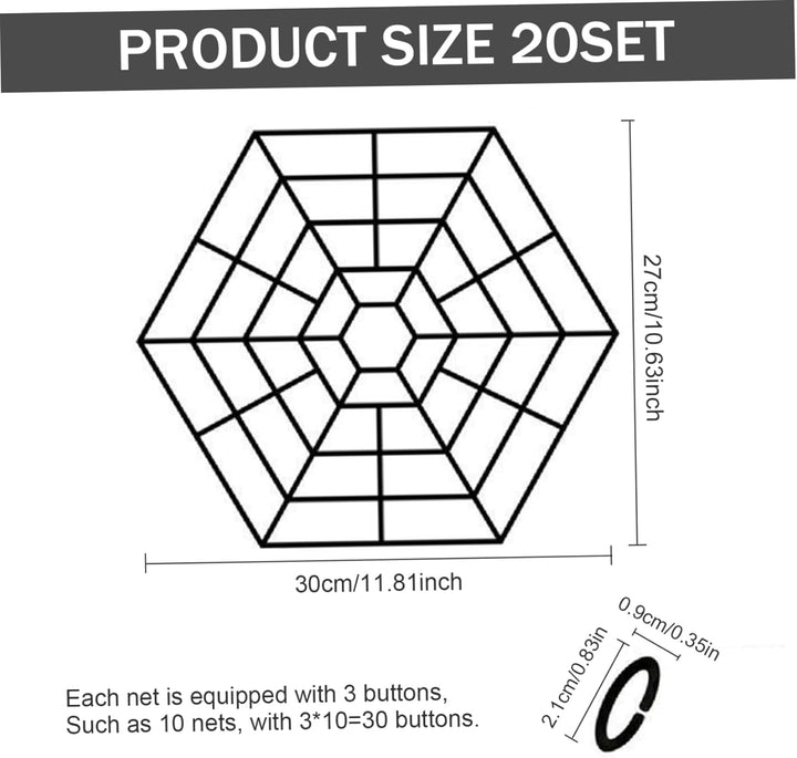 20pcs/Sets hexagonales Teichnetz, schwimmende Nylon -Teichabdeckung für Koi -Teiche und Outdoor -Fis
