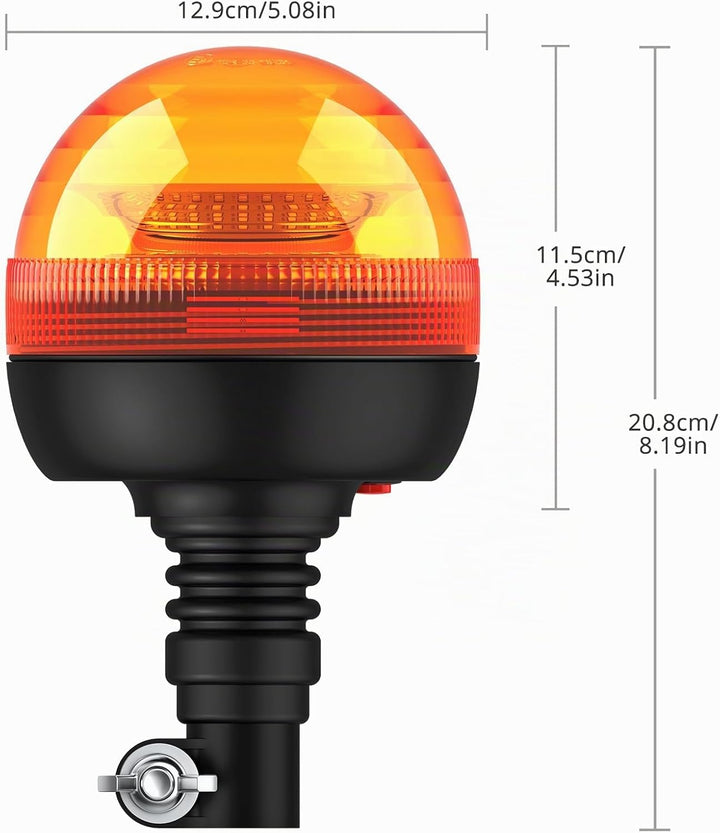 Justech 2x 24LEDs Rundumleuchte Amber Rundumkennleuchte Blinkleuchte Bernstein Drehblitzleuchte mit