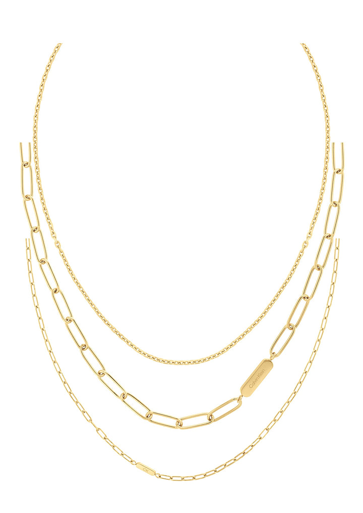 Calvin Klein Gliederhalskette für Damen Kollektion GIFT SET Gelbgold - 35000433