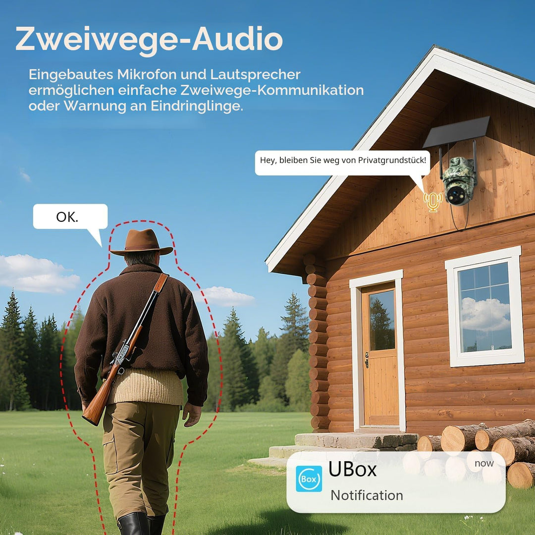 Lemnoi 4G LTE Solar Wildkamera mit SIM Karte Vorinstalliert, Akku Wildkamera mit Bewegungsmelder, 2K