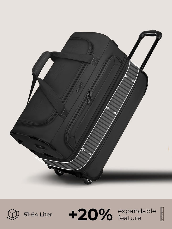 REDOLZ 2-Rollen MEDIUM Trolley-Reisetasche | Volumen mit Dehnfalte erweiterbar von 51 auf 64 Liter |