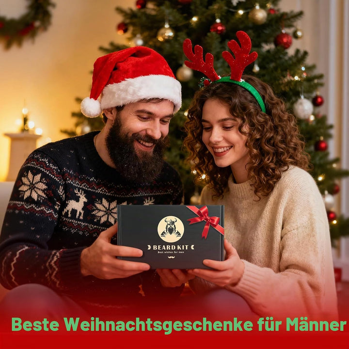 EXREIZSTBartpflege Set für männer, Bartpflege Set,mit 2 Bartöl BartbalsamBartkammBartbürsteBartschab