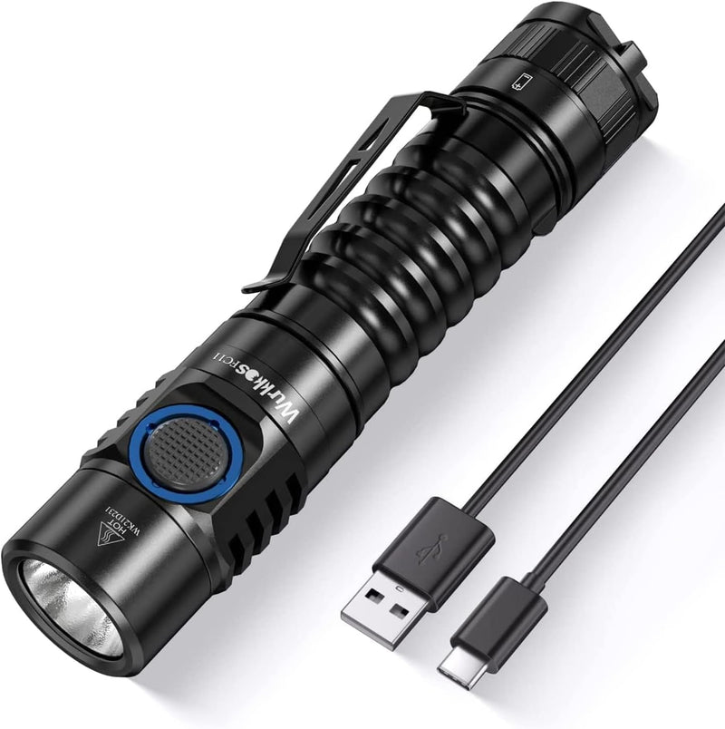 Wurkkos FC11-C LED Taschenlampe,led taschenlampe extrem hell,1300 Lumen Taschenlampe USB C Wiederauf