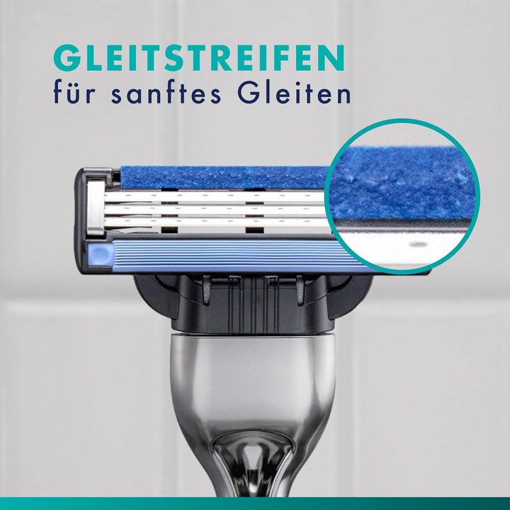 Gillette Mach3 Basis Rasierer für Männer, 1 Gillette Rasierer, 6 Ersatzklingen, Mit Gleitstreifen fü