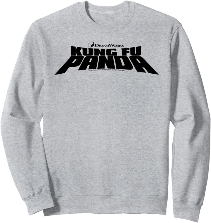 Kung Fu Panda All Black Bold Text Movie Logo Sweatshirt