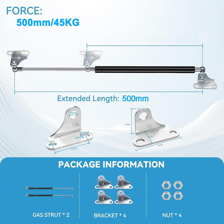 Gasdruckdämpfer Gasdruckfeder, Für Autos Heckklappendämpfer und Schranktür Dämpfer (500mm/45KG/450N)
