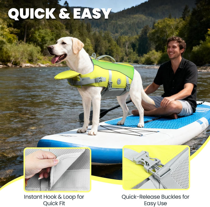 VIVAGLORY Front Float Schwimmweste Hund, Hundeschwimmweste für Bootfahren, Schwimmweste with Kopfstü