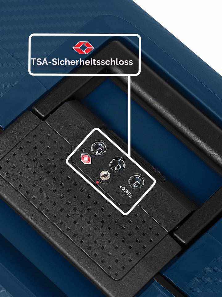 REDOLZ Hartschalen Kabinen-Koffer ohne Reissverschluss | 3-Punkt-Verschluss-System | Kleiner Trolley