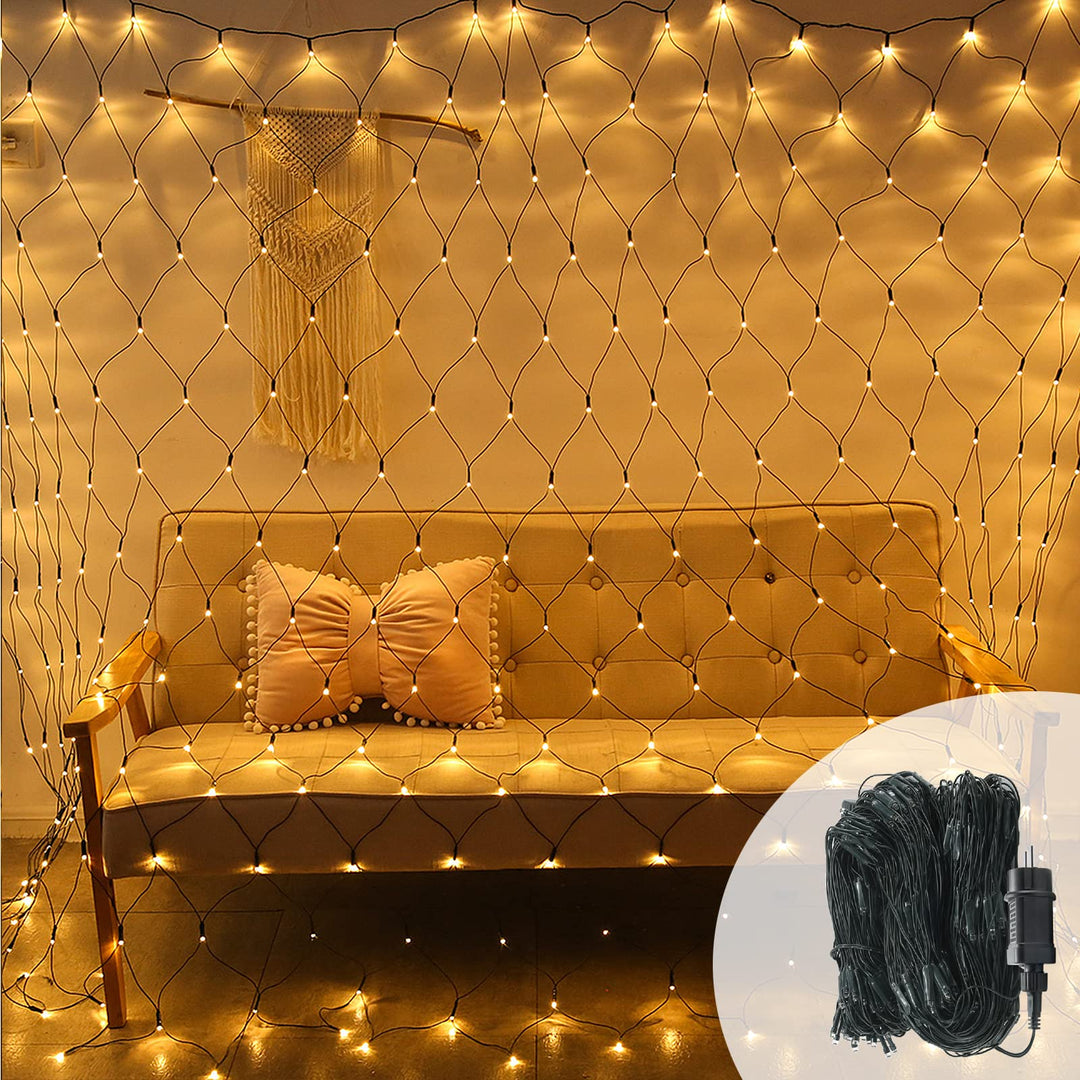HENGMEI LED Lichternetz Lichterkettennetz Aussen und Innen 3x2m Lichterkette Netz mit stecker, 8 Mod