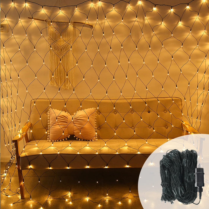 HENGMEI LED Lichternetz Lichterkettennetz Aussen und Innen 3x2m Lichterkette Netz mit stecker, 8 Mod