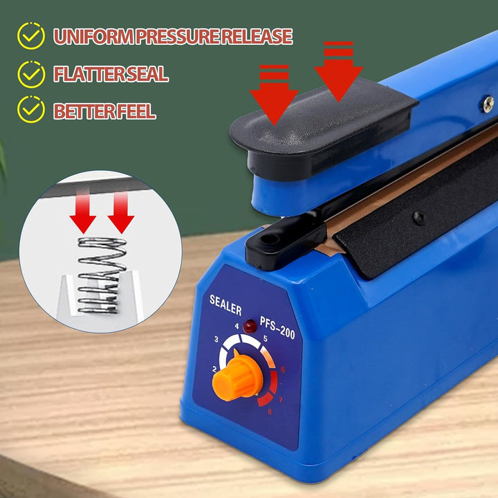 MOGOULUA 200 mm Heisssiegelgerät Folienschweissgerät Balkenschweissgerät Versiegelungsgerät Temperat