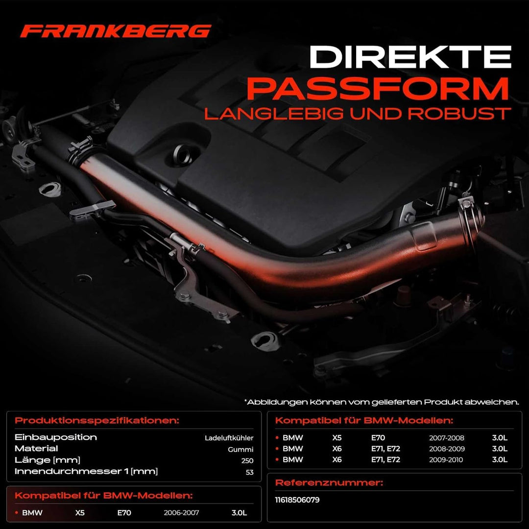 Ladeluftschlauch Turboschlauch für X5 E70 X6 E71 E72 3.0L 2006-2010 11618506079