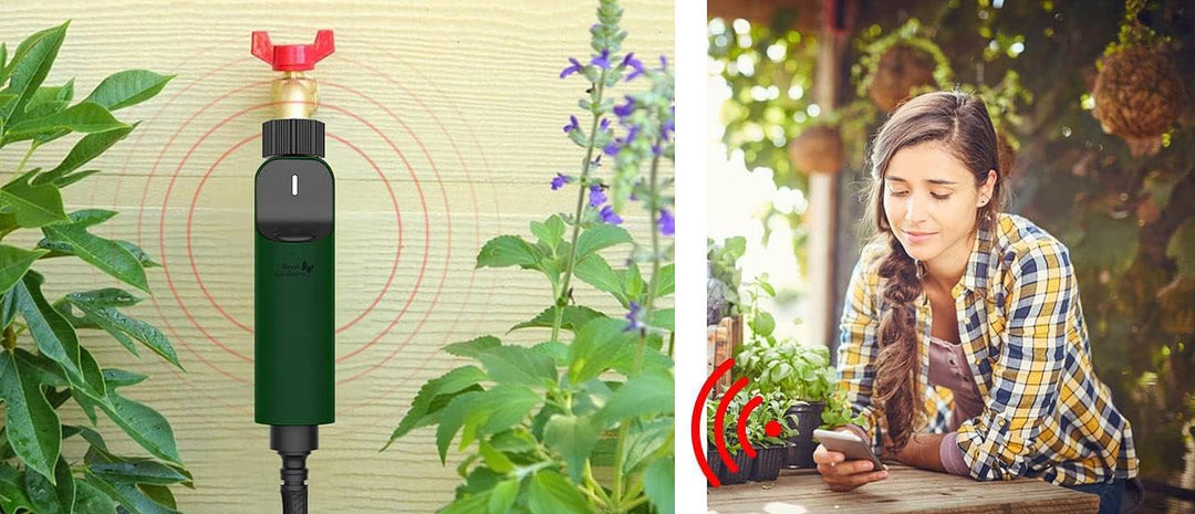 Royal Gardineer ZigBee Wasserzähler: 4er-Set Zigbee-Bewässerungscomputer mit Ventil, App- & Sprachst