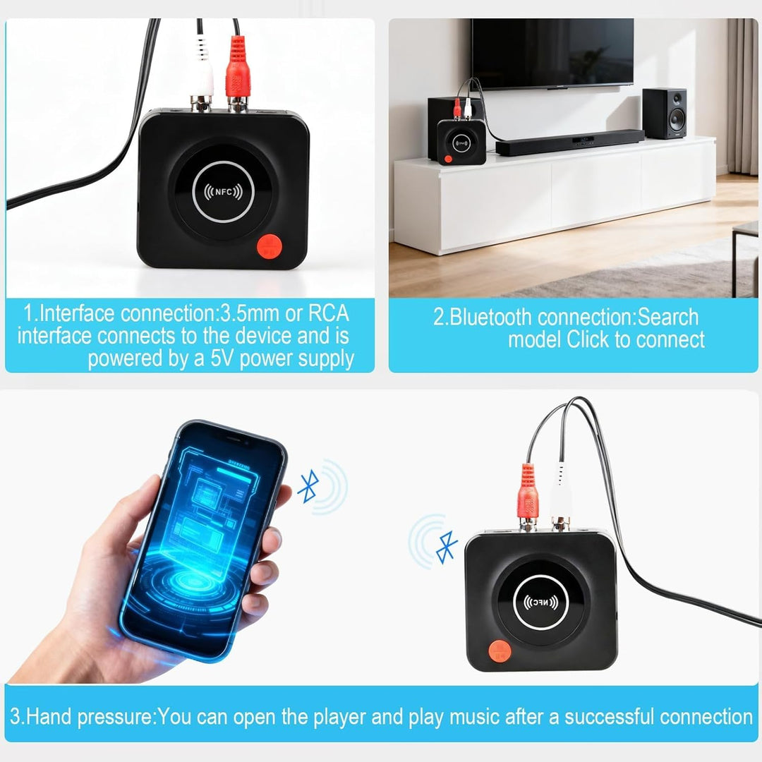 Bluetooth 5.1 Audio Empfänger für Stereoanlage, Bluetooth HiFi-Empfänger, Audio-Adapter,Audioadapter