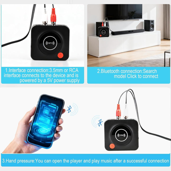 Bluetooth 5.1 Audio Empfänger für Stereoanlage, Bluetooth HiFi-Empfänger, Audio-Adapter,Audioadapter