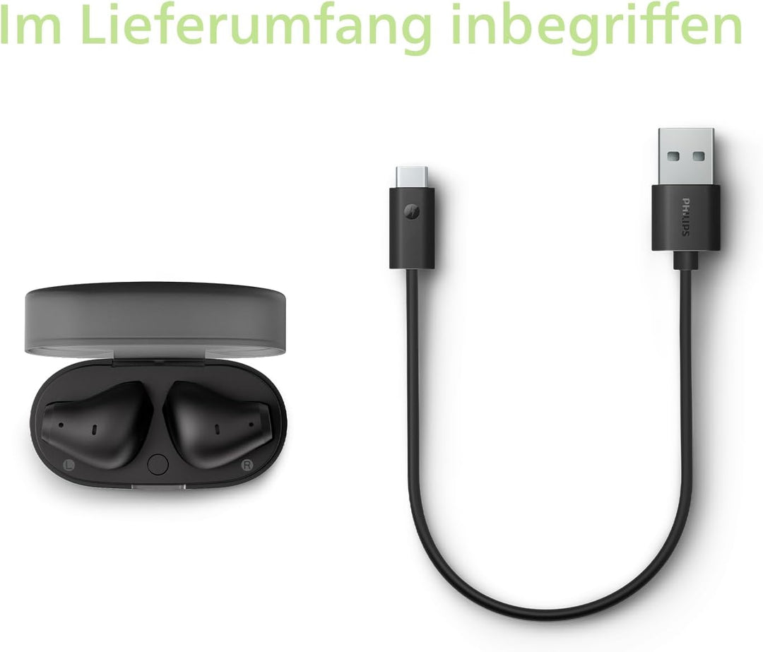 Philips TAT2139BK Drahtlos-Bluetooth-Ohrhörer – kleine Ohrhörer, Tolles Preis-Leistungs-Verhältnis,