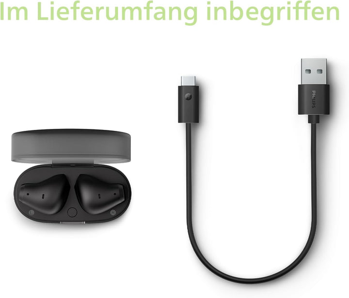 Philips TAT2139BK Drahtlos-Bluetooth-Ohrhörer – kleine Ohrhörer, Tolles Preis-Leistungs-Verhältnis,