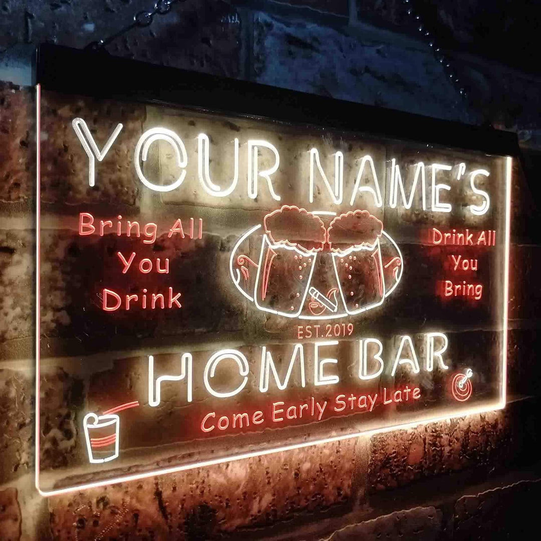 Personalized Your Name Est Year Theme Home Bar Beer Dual Color LED Barlicht Neonlicht Lichtwerbung N