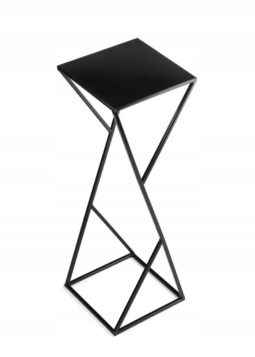 HowHomely Blumenständer Metall 70 x 24 cm - Solider und Minimalistischer Blumenhocker - Schwarz Pfla