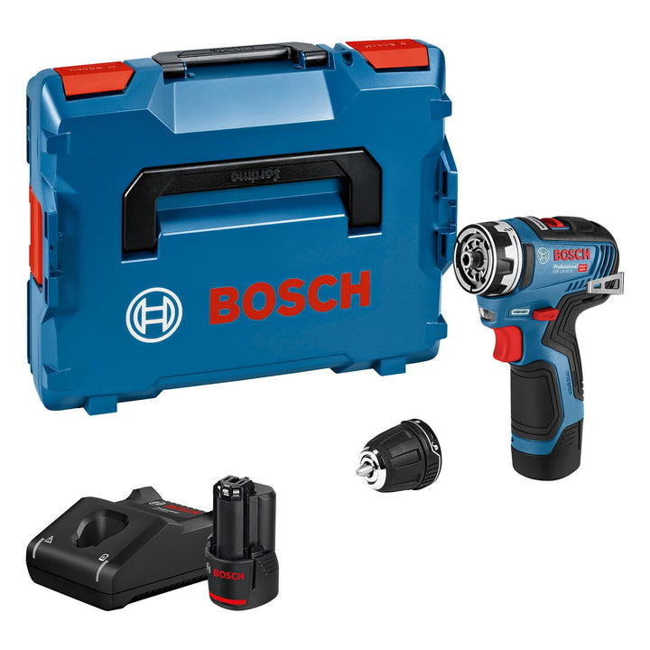 Bosch Professional 12V System Akku Bohrschrauber GSR 12V-35 FC - FlexiClick System (inkl. 2x Akku GB