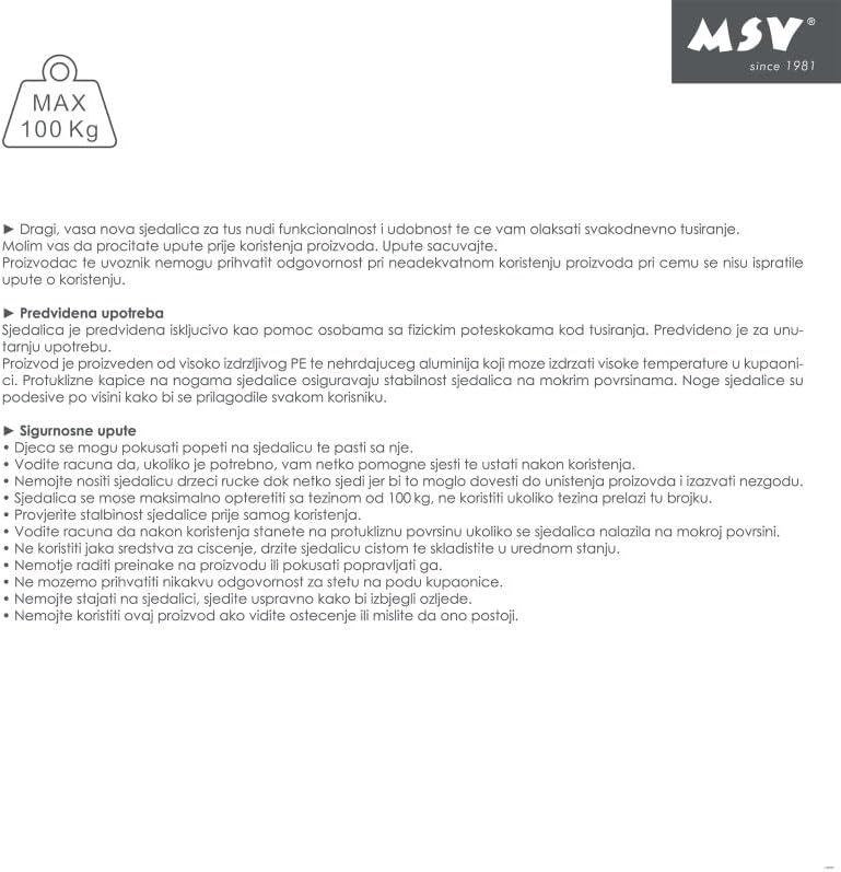 MSV Duschhocker, Aluminium, Polypropylen, Bunt