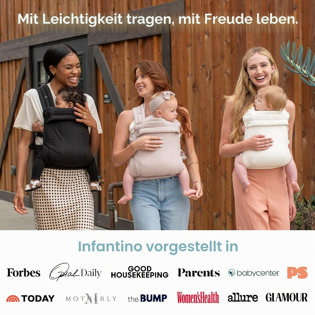 Infantino Honey Blossom Airy Babytrage, Ergonomisch, M-Position, Gleitsitz, Kreuzträger, 3,2–18,1 Kg