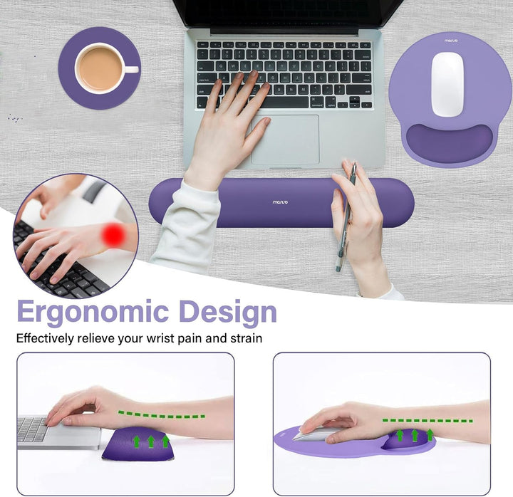 MOSISO Handgelenkstütze für Mauspad&amp;Tastatur Set, Ergonomisch Kreisförmig Mauspad&amp;Untersetzer rutsch