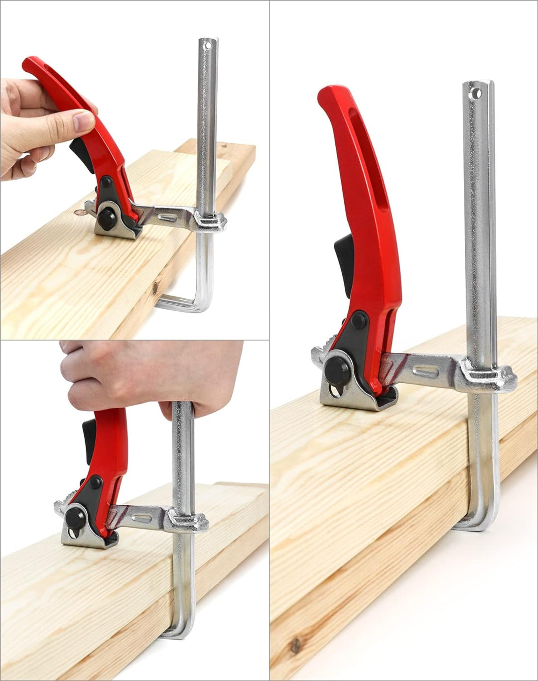 QWORK® Zwinge, Tischzwinge, Hebelzwinge, Schnellspanner mit 160mm Kapazität und 60mm Kehlentiefe zum
