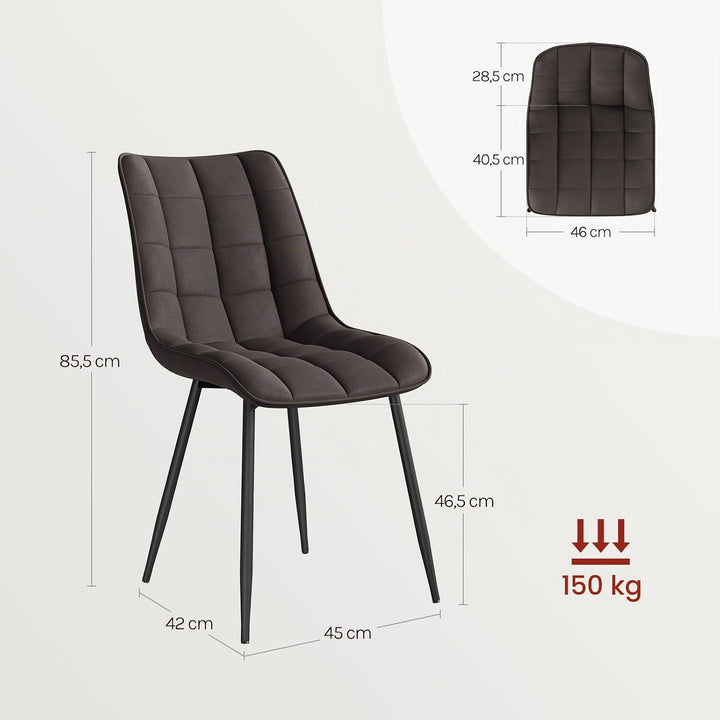 WOLTU Esszimmerstühle 2er Set, für Wohnzimmer Küche Esszimmer, Küchenstühle gepolstert mit Rückenleh