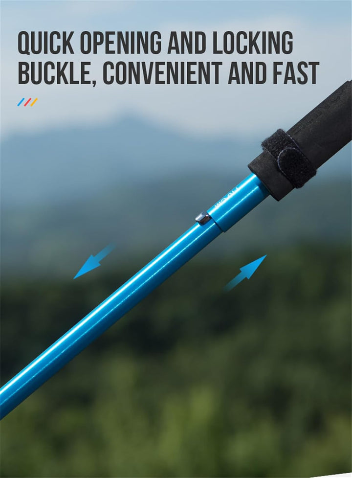 AONIJIE 2-Pack Faltbar Z-Wanderstöcken ultrakompakt Trekkingstöcke für Trekking, Wanderungen, Reisen