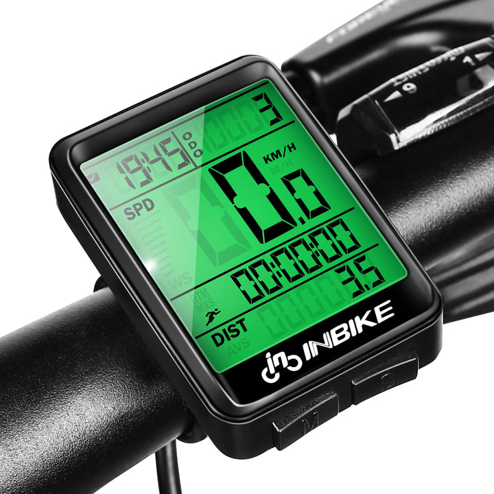 INBIKE Fahrradcomputer Kabellos Wasserdicht mit LCD Display Multi-Funktion Fahrradtacho Tachometer K