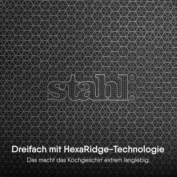 Stahl triply Hybrid-Grillpfanne | Induktionsboden | Antihaftbeschichtung | Kratzfest | Edelstahl | Ø