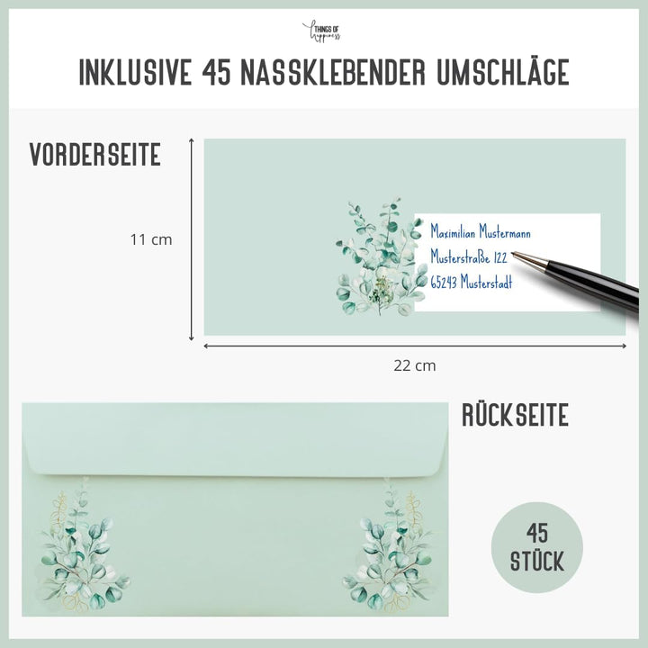 45 Einladungskarten inkl. Umschläge für Hochzeit, Standesamt, Geburtstag, Konfirmation, Kommunion, J