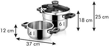 Tescoma ULTIMA DUO Schnellkochtopf 2 Stück | 4,0 & 6,0 l | Dual-Kochkapazität & Platzsparend | Einha